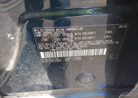 2018 Toyota Rav4 Xle from USA, damaged, VIN JTMWFREV9JJ205703